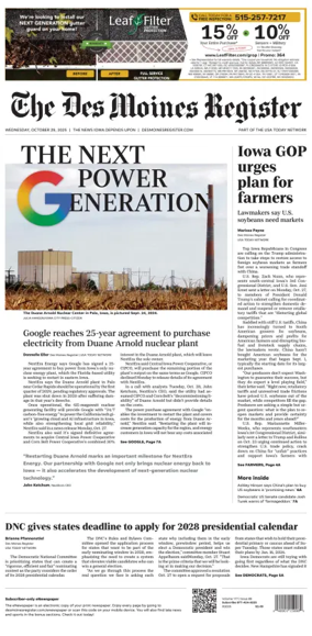 Cover of The Des Moines Register