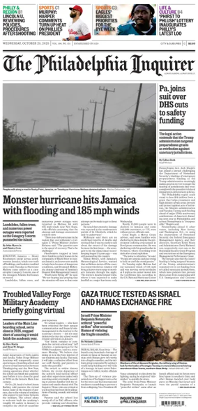 Cover of The Philadelphia Inquirer (South Jersey edition)