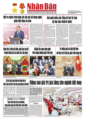 Cover of Nhan Dan newspaper