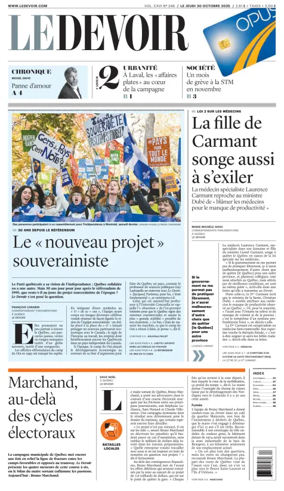 Cover of Le Devoir