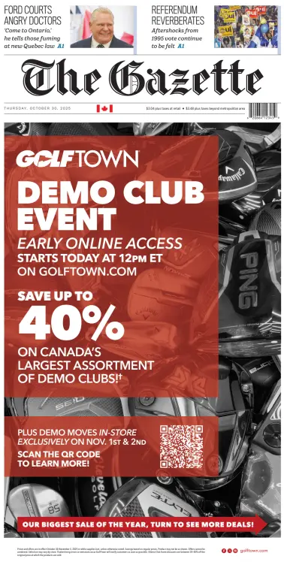 Cover of Montreal Gazette