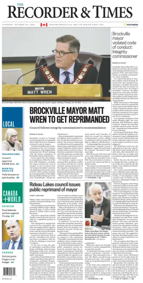 Cover of The Recorder & Times (Brockville)