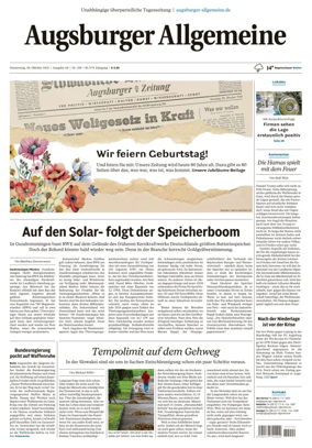 Cover of Augsburger Allgemeine (Ausgabe Stadt)