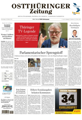 Cover of Ostthüringer Zeitung (Saale-Holzland-Kreis)