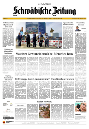 Cover of Schwaebische Zeitung (Alb-Donau)