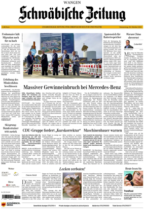 Cover of Schwaebische Zeitung (Wangen)