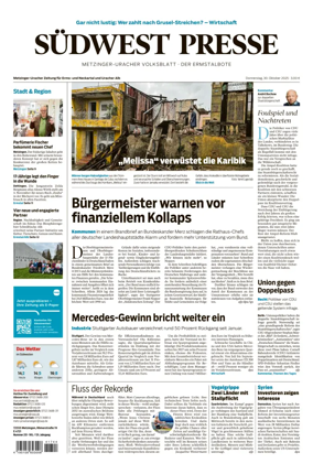 Cover of Südwest Presse (Metzinger Uracher Volksblatt / Der Ermstalbote)