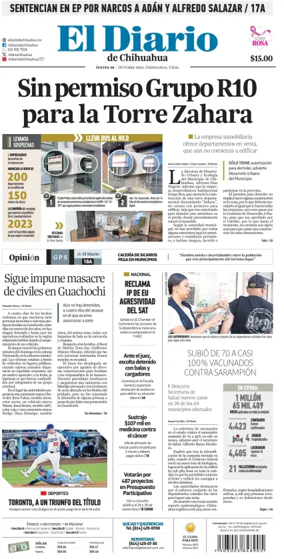 Cover of El Diario de Chihuahua