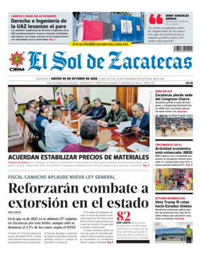 Cover of El Sol de Zacatecas