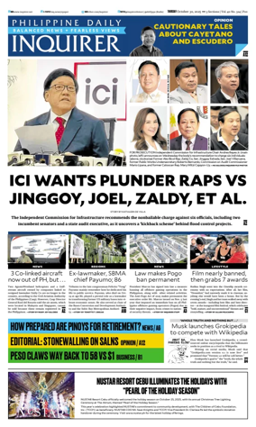 Cover of Philippine Daily Inquirer