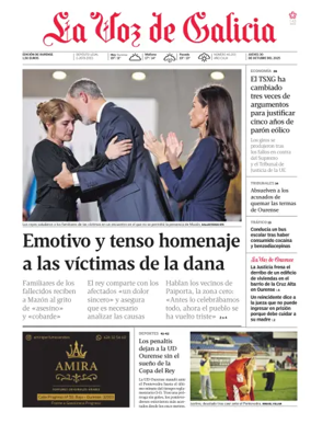 Cover of La Voz de Galicia (Ourense)