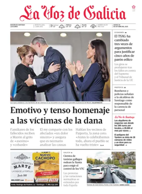 Cover of La Voz de Galicia (Santiago)