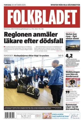 Cover of Folkbladet Västerbotten