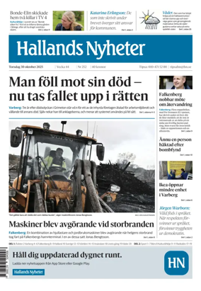 Cover of Hallands Nyheter