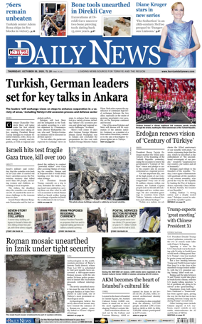 Cover of Hurriyet Daily News & Economic Review