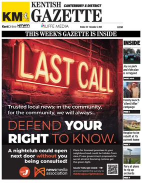 Cover of Kentish Gazette Canterbury & District