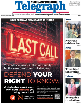 Cover of Northants Evening Telegraph