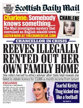 Cover of Scottish Daily Mail