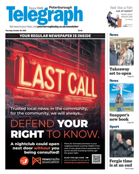 Cover of The Peterborough Evening Telegraph