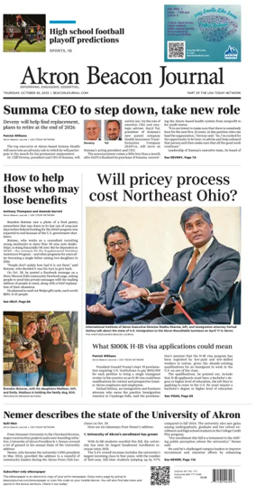 Cover of Akron Beacon Journal