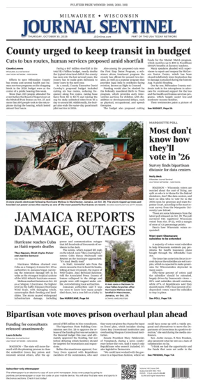 Cover of Milwaukee Journal Sentinel