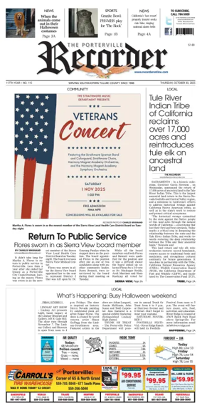 Cover of Porterville Recorder