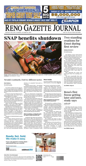 Cover of Reno Gazette Journal