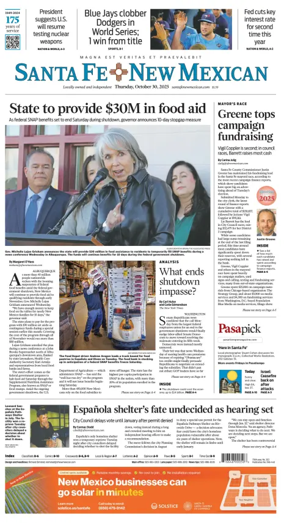 Cover of Santa Fe New Mexican