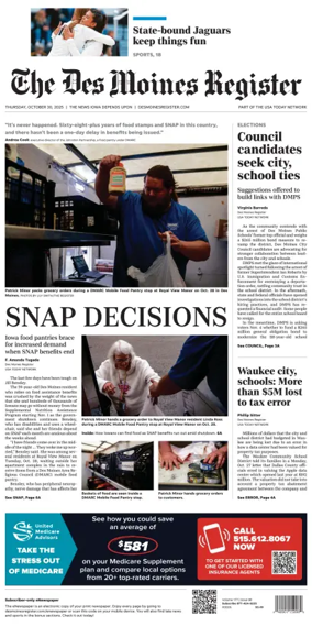 Cover of The Des Moines Register