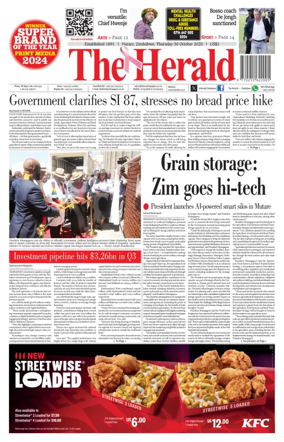 Cover of The Herald (Zimbabwe)