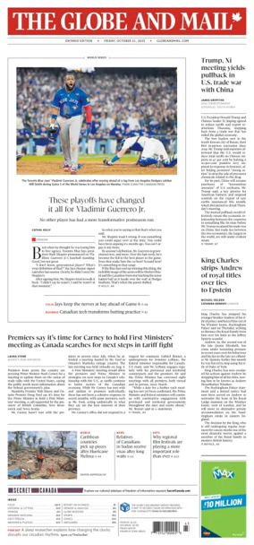 Cover of The Globe and Mail Metro (Ontario Edition)