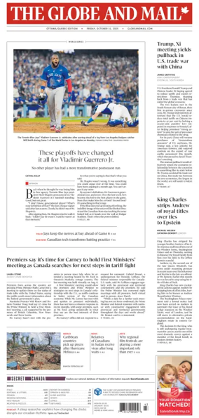 Cover of The Globe and Mail (Ottawa/Quebec Edition)