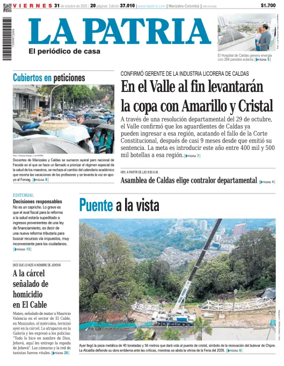 Cover of La Patria (Colombia)