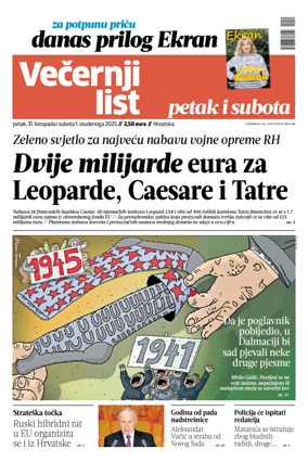 Cover of Vecernji list - Hrvatska