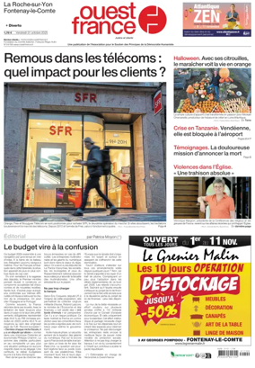 Cover of Ouest France (La Roche-sur-Yon)