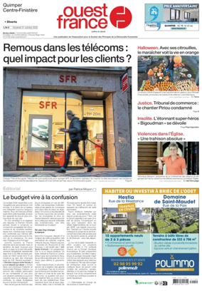 Cover of Ouest France (Quimper)