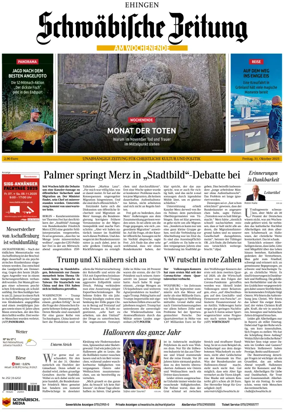 Cover of Schwaebische Zeitung (Ehingen)