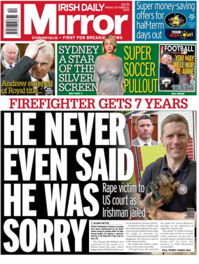 Cover of Irish Daily Mirror