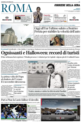 Cover of Corriere della Sera (Roma)