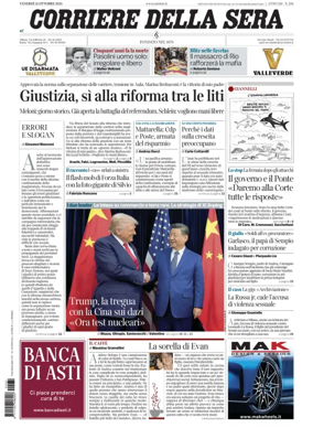 Cover of Corriere della Sera 