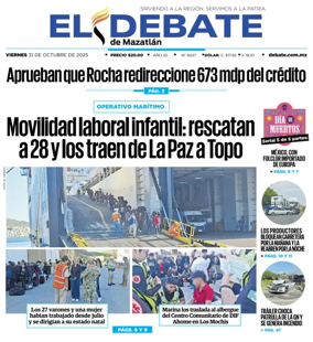 Cover of El Debate de Mazatlan