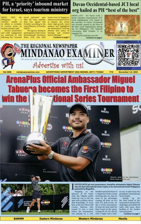 Cover of The Mindanao Examiner Regional Newspaper