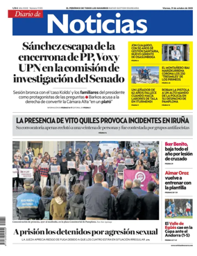 Cover of Diario de Noticias (Spain)
