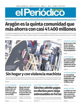 Cover of El Periódico Aragón