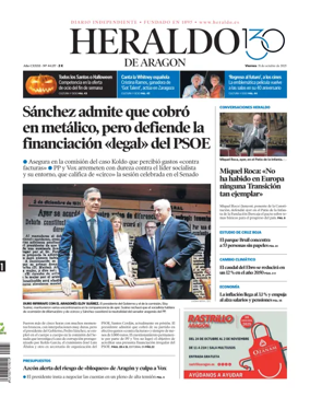 Cover of Heraldo de Aragón