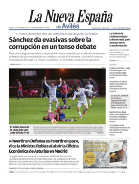 Cover of La Nueva España (Avilés)