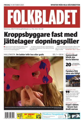 Cover of Folkbladet Västerbotten