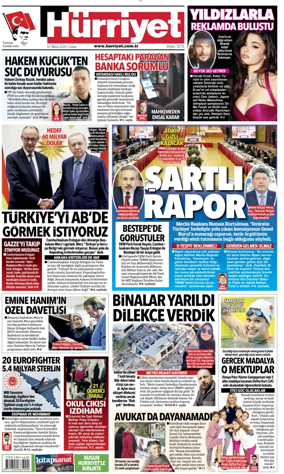 Cover of Hurriyet Print Edition
