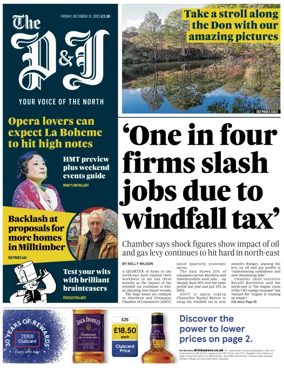 Cover of The Press and Journal (Aberdeenshire)
