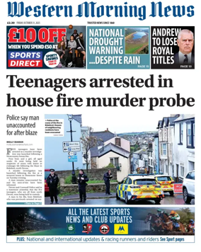 Cover of Western Morning News